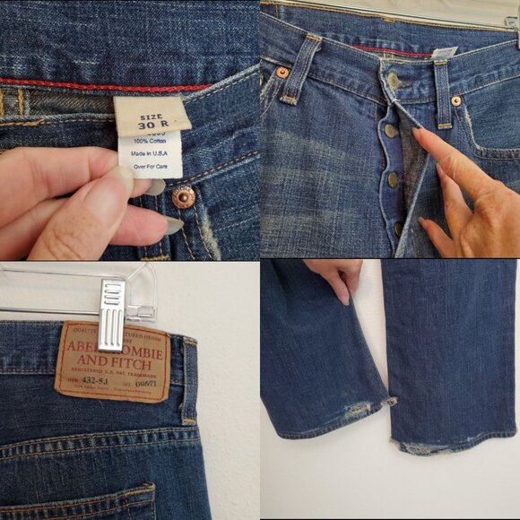 Vintage men's Abercrombie & Fitch boot cut button fly jeans - Picture 4 of 16
